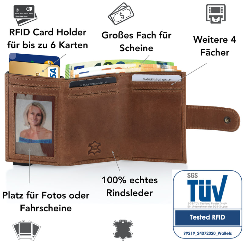 Geldbörsen, Ausweis- & Kartenhüllen für Herren - Kreditkartenetui mit  Geldklammer und Münzfach - Kartenetui mit RFID Schutz, slim wallet -  Fahrzeugschein Hülle - bis 17 Karten - Kunstleder (Schwarz) : :  Fashion