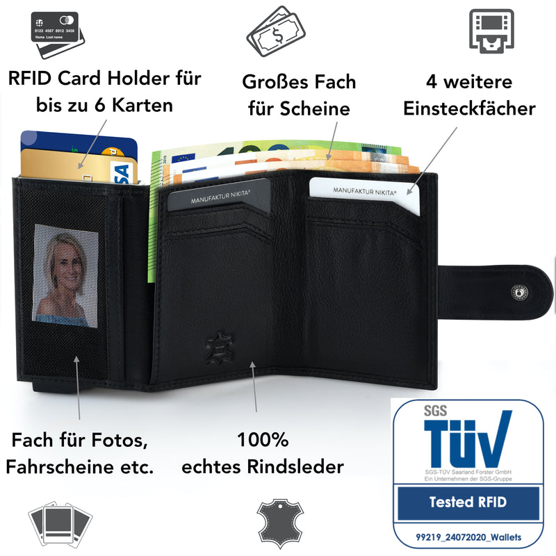 Mini Wallet  für Karten, Scheine und Münzen, mit RFID Schutz –