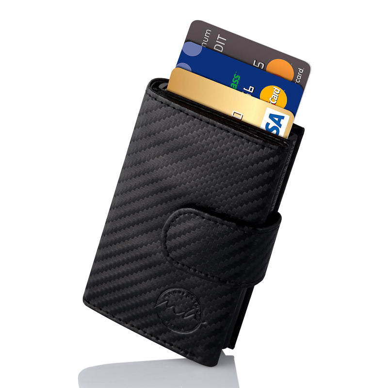 Cadenis Slim Wallet mit Laser-Gravur Münzfach RFID-Schutz für bis zu